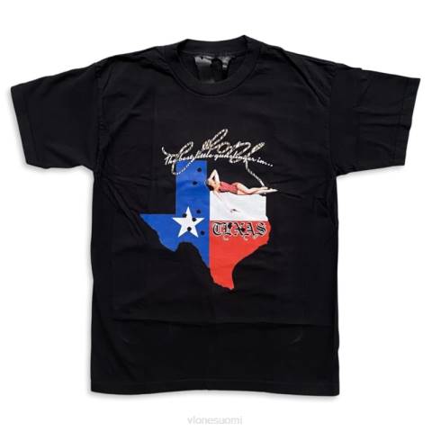 alkuun Vlone texas gunslinger state t-paita musta miehet 24N0182