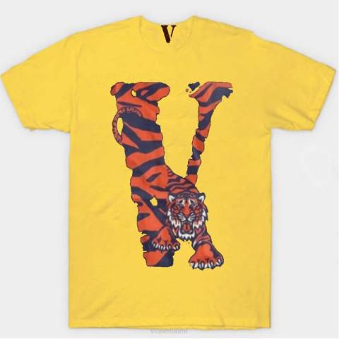 alkuun Vlone tiikerin muotoinen t-paita miehet 24N0270