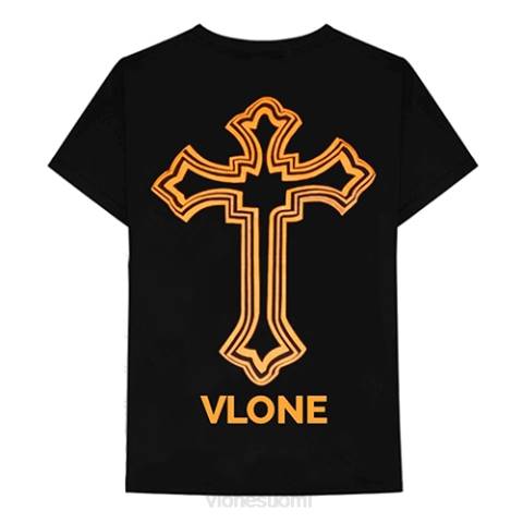 alkuun Vlone tupac powamekka cafe musta t-paita miehet 24N0194