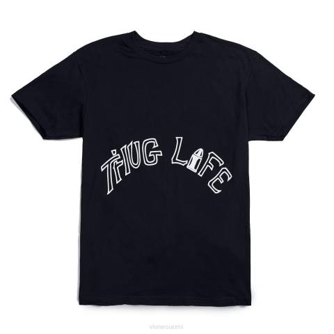 alkuun Vlone tupac thug life tattoo musta t-paita miehet 24N0203