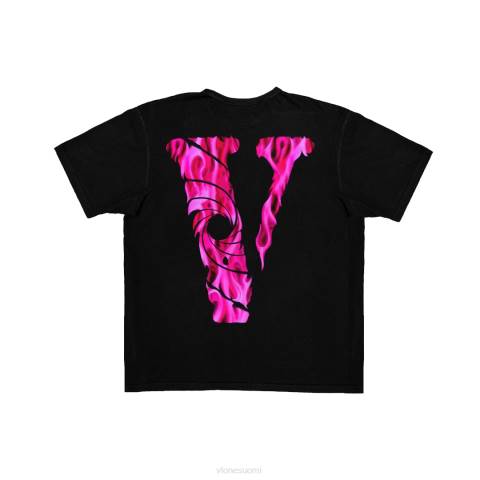 alkuun Vlone vice city t-paita musta miehet 24N0234