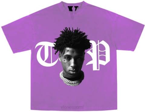 alkuun Vlone youngboy nba peace tuskin violetti tee miehet 24N0240